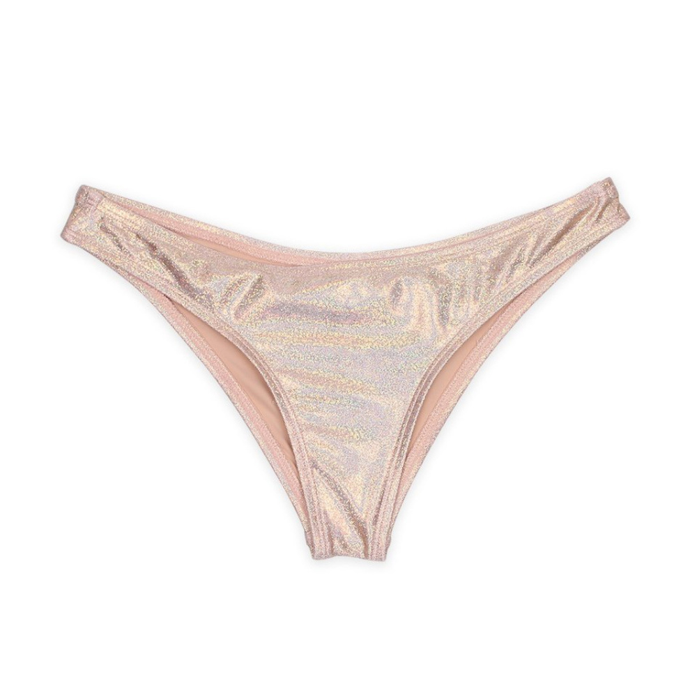NWT Rose Gold Hi Leg Cheeky Bottoms! Metallic Swim